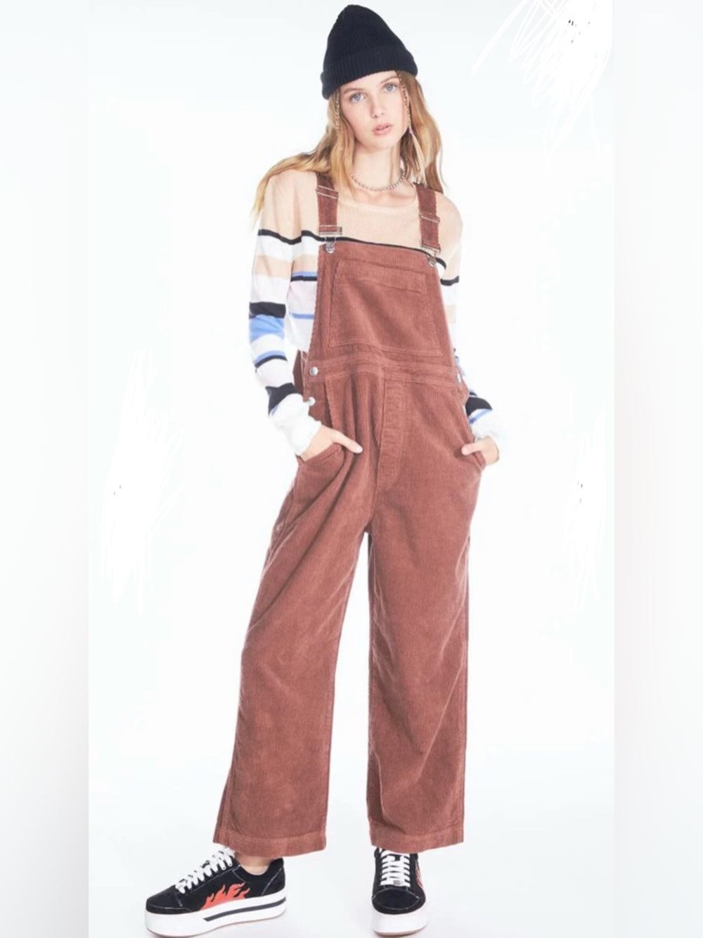 Corduroy Brown Women's Overalls